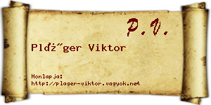Pláger Viktor névjegykártya